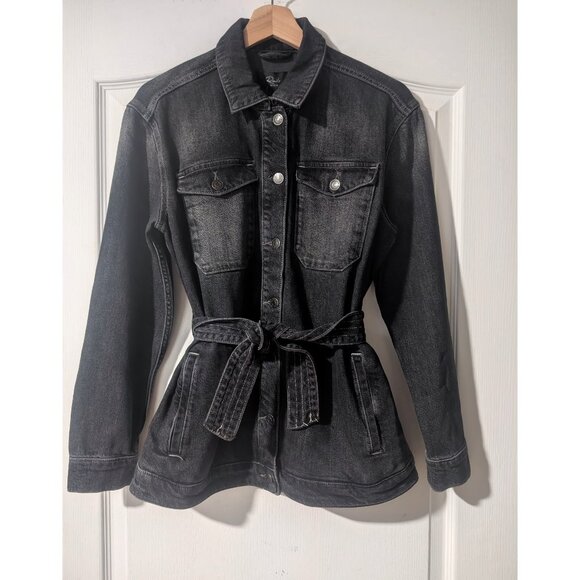 Rails | Petersen Belted Denim Shirt Jacket In Eclipse - Picture 1 of 9
